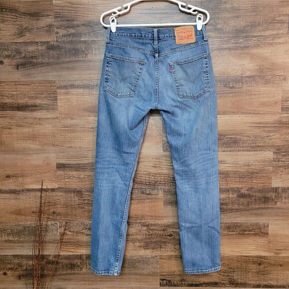 Levi's Jeans 31x32 Measures 30x30 Slim Straight 513 Ripped Medium Light Wash - Picture 2 of 11